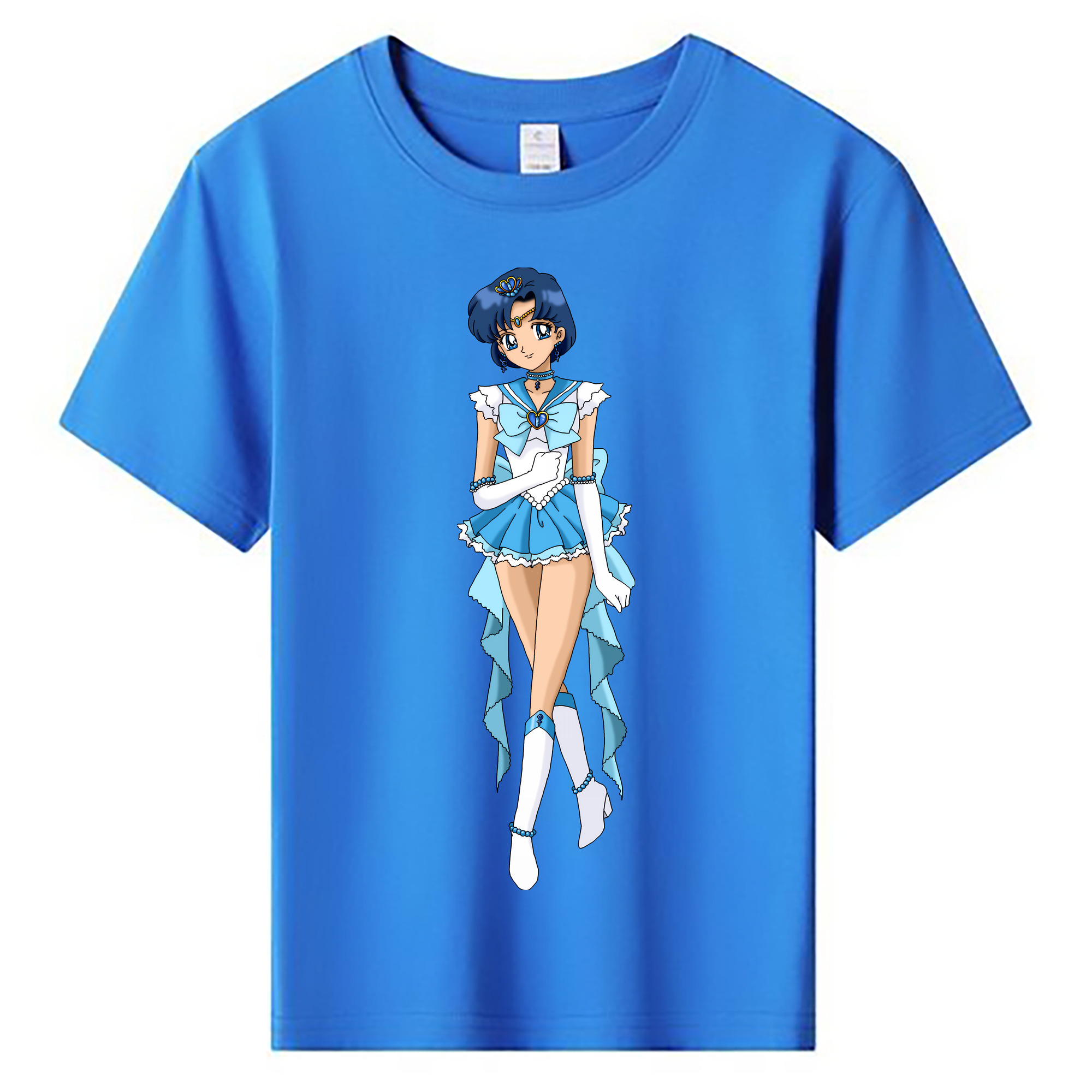 （画像用） 美少女戦士セーラームーン 水野 亜美 みずの あみ Sailor Moon Mizuno Ami 綿100％キッズTシャツ（フロントプリント）